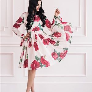 Rachel Parcell Pink and Red Floral Dress